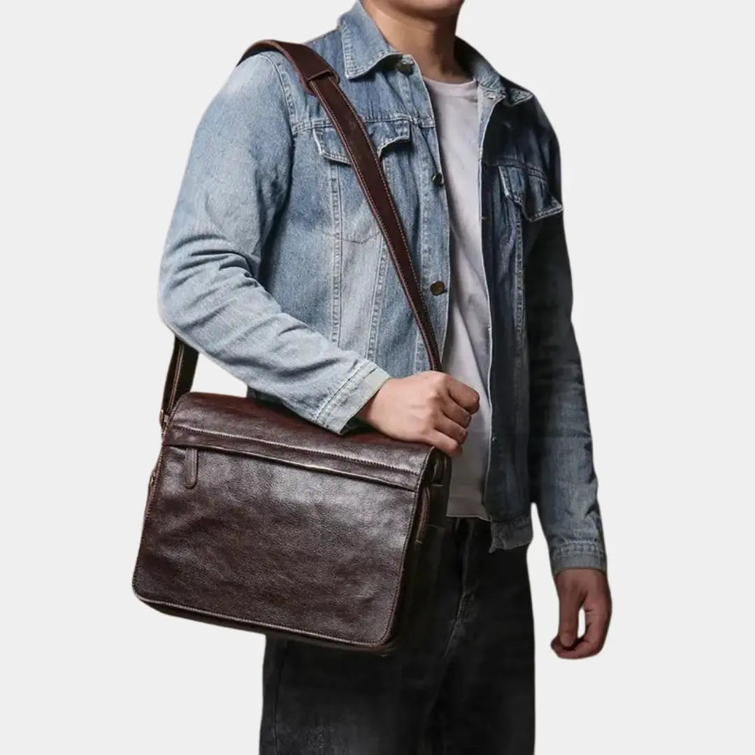 Classic Messenger Leather Bag - Cross & Crown Cross & Crown