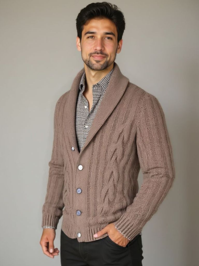 Men's Knitted Cardigan - Cross & Crown