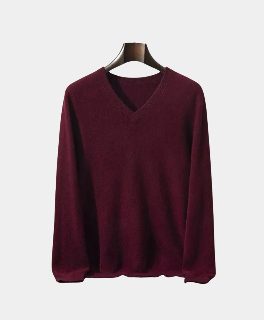 Cashmere V Neck Knitwear Sweater - Cross & Crown