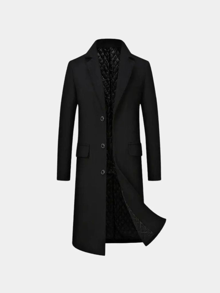 Mens Wool Blend Trench Coat - Cross & Crown