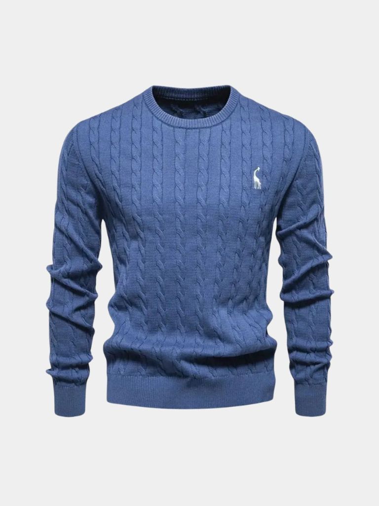 Cotton  Crew Neck Pullover Sweater - Cross & Crown