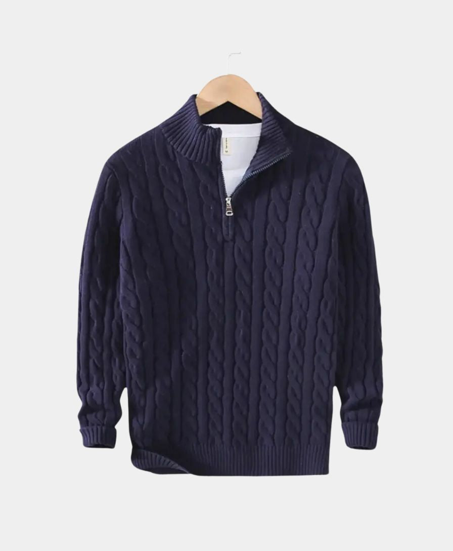 Essential Half Zip Sweater - Cross & Crown