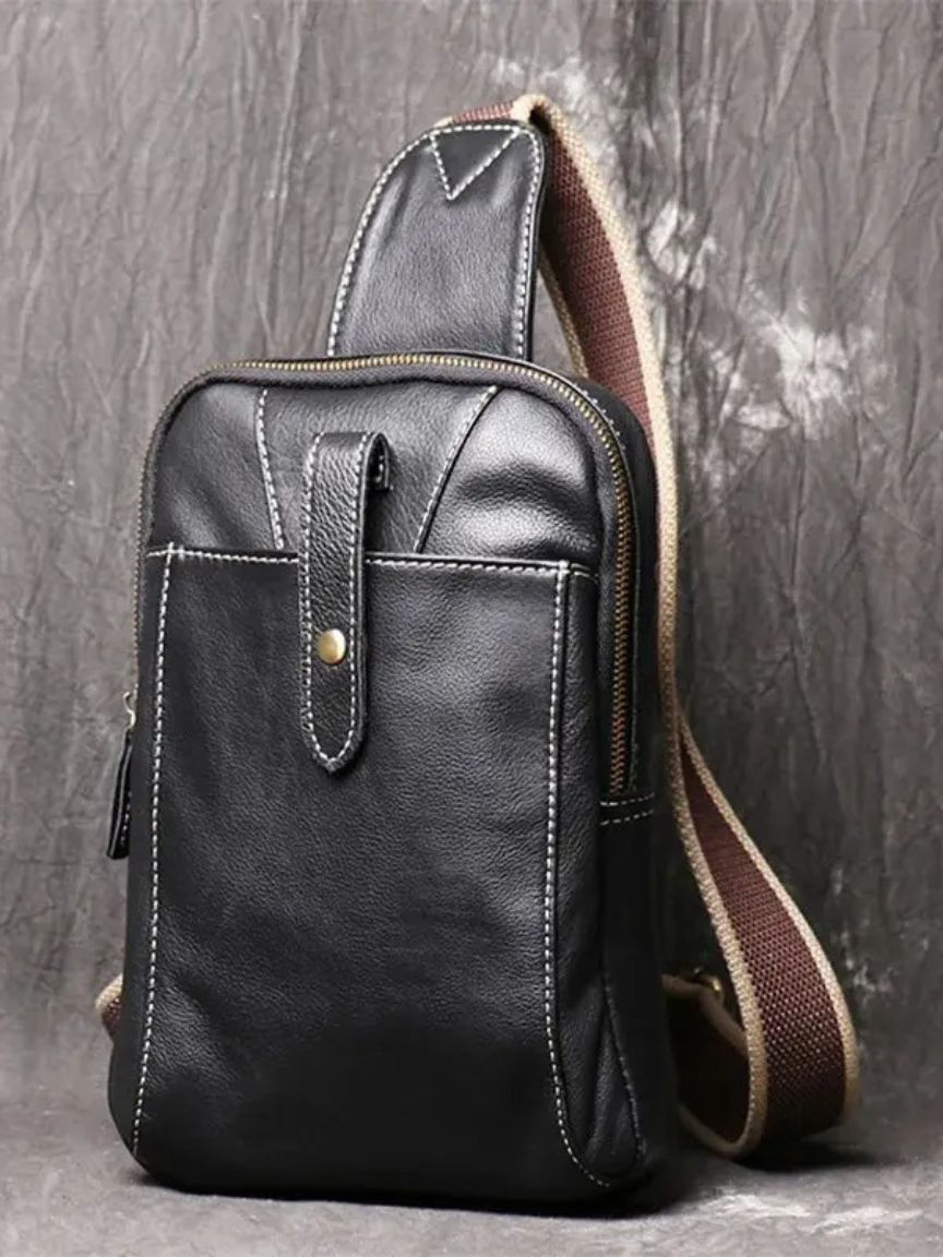Minimalist Leather Shoulder Bag - Cross & Crown