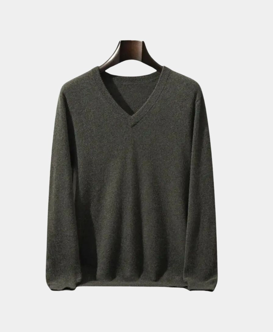 Cashmere V Neck Knitwear Sweater - Cross & Crown