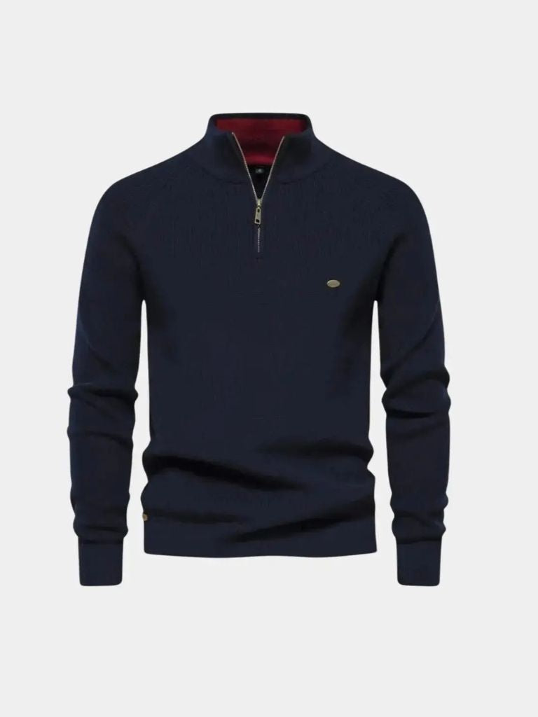 Elegant Quarter Zip Sweater - Cross & Crown