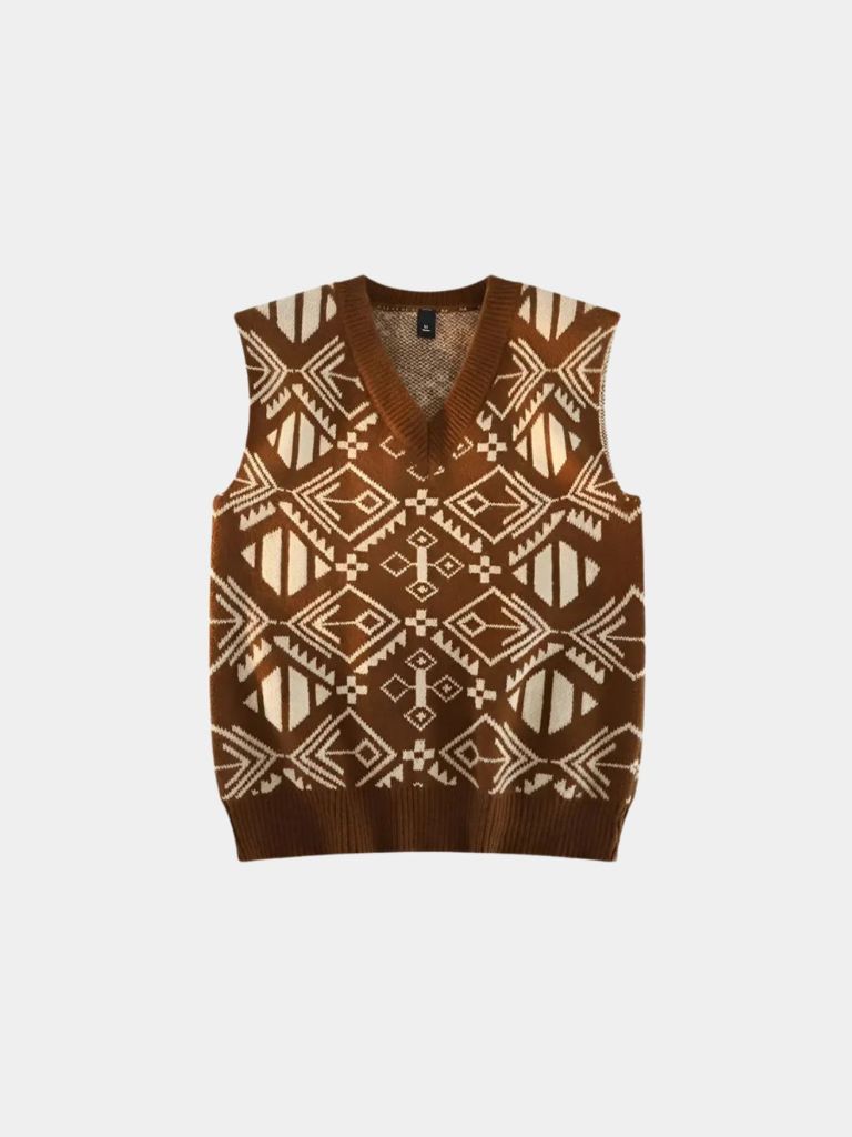 Academic Retro Knit Vest - Cross & Crown