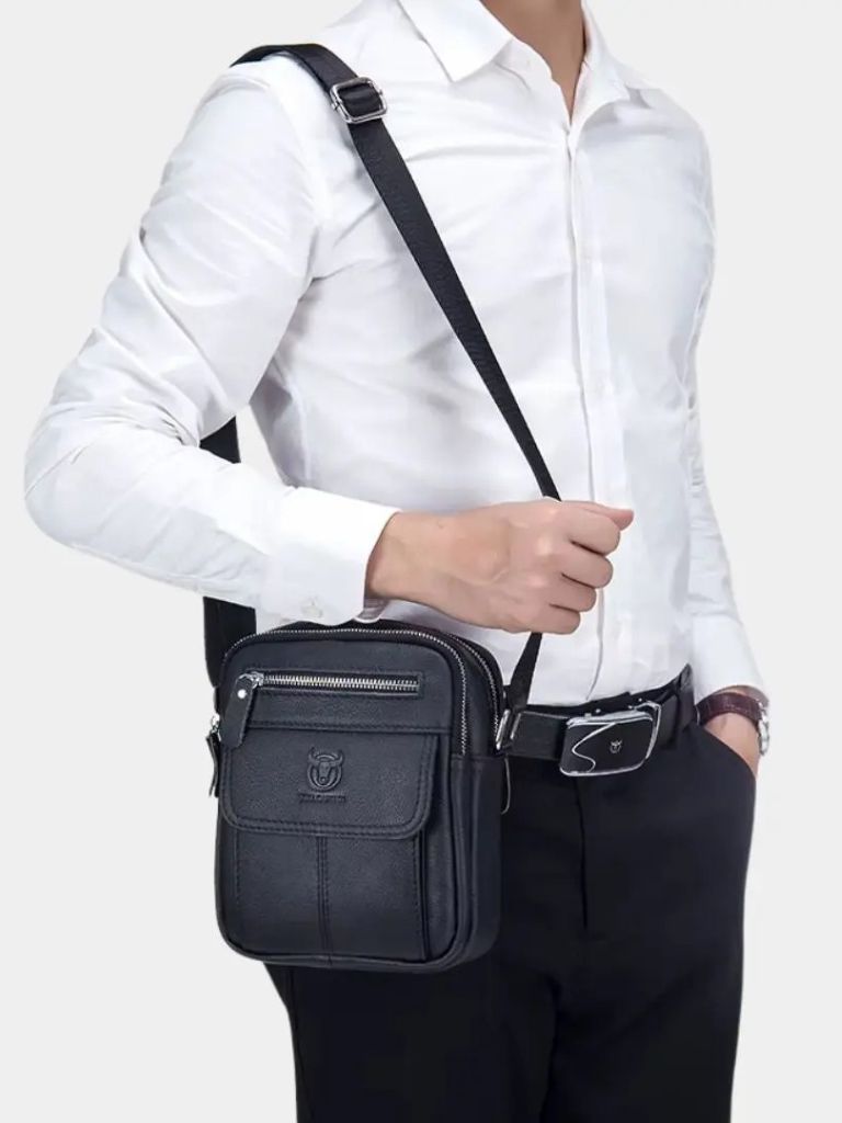 Leather Messenger Bag - Cross & Crown