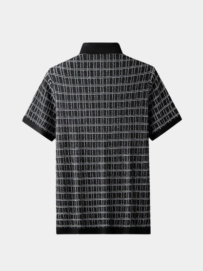 Classic Noir Knit Polo Shirt - Cross & Crown