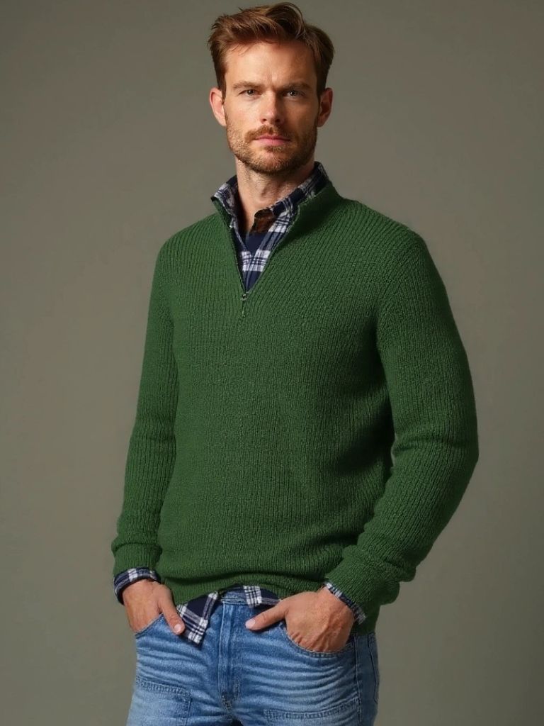 Classic Highland Quarter-Zip Sweater - Cross & Crown