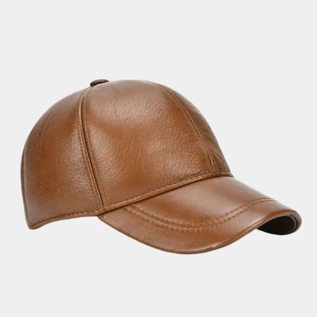 2024 Adjustable Men's Genuine Cowhide Leather Baseball Cap for Fall Winter Outdoor Sports Hat Men Real Cowhide Leather Caps Cross & Crown