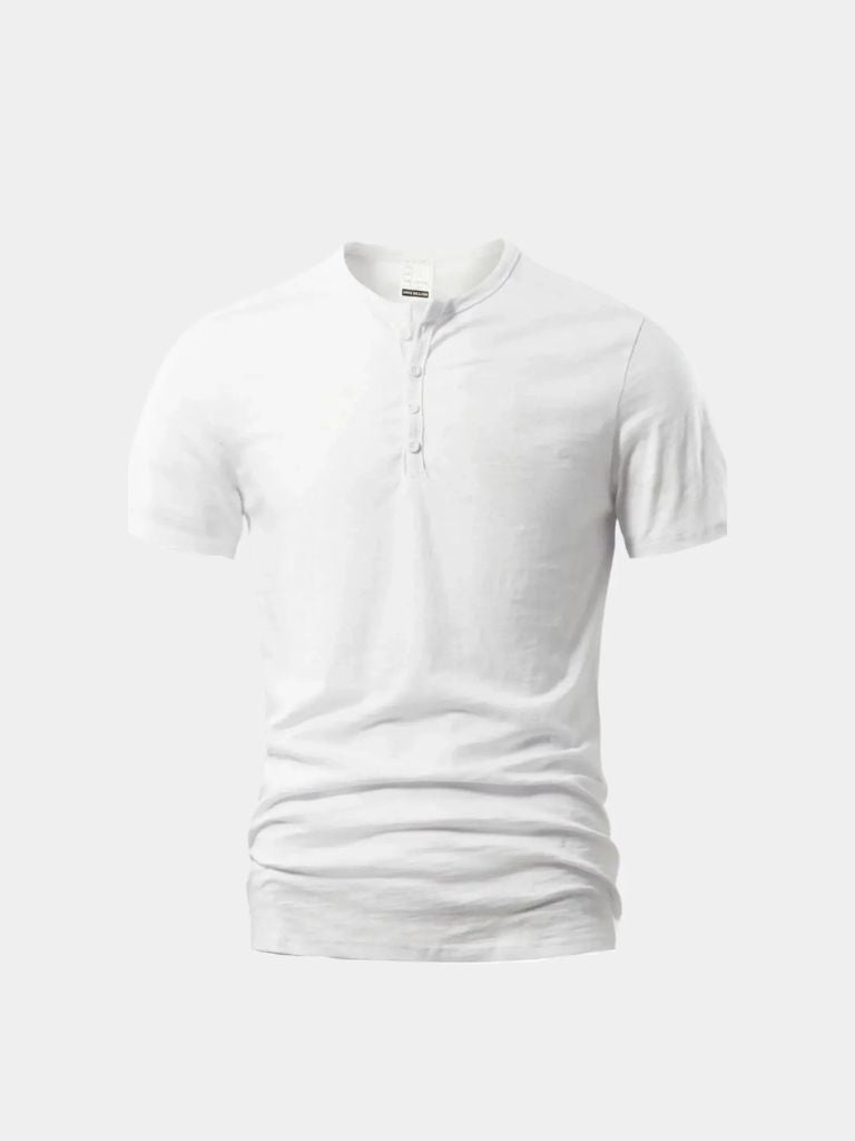 Camiseta informal esencial con cuello Henry - <tc>Cross & Crown</tc>