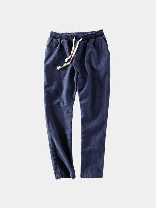 Azure Coast Linen Trousers - Cross & Crown