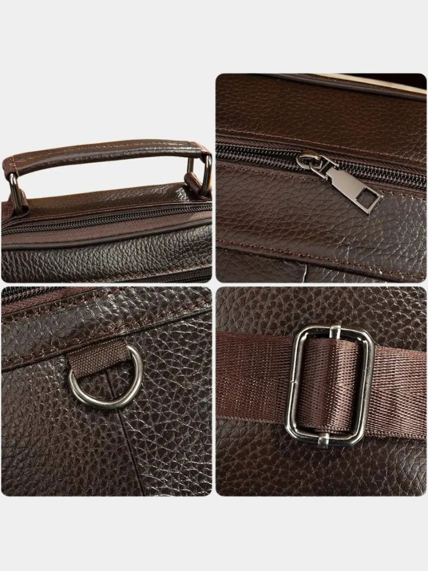 Leather Men's Shoulder Bag - Cross & Crown