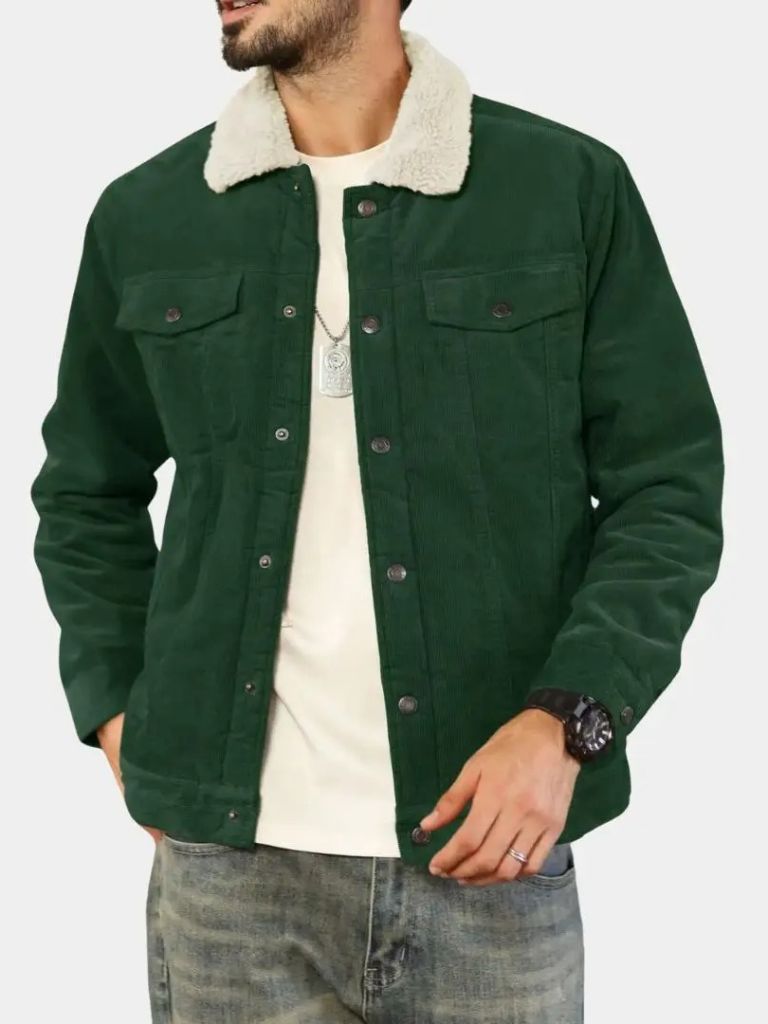 Heritage Corduroy Sherpa Jacket - Cross & Crown