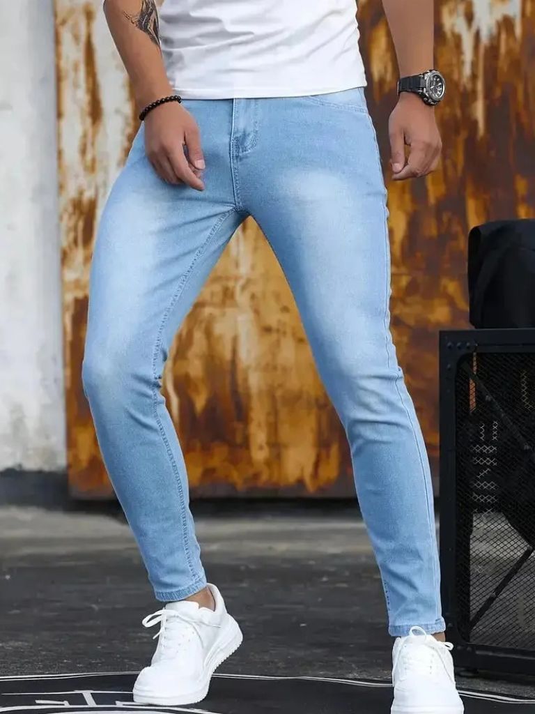 Stretchy Skinny Denim Jeans Trousers - Cross & Crown