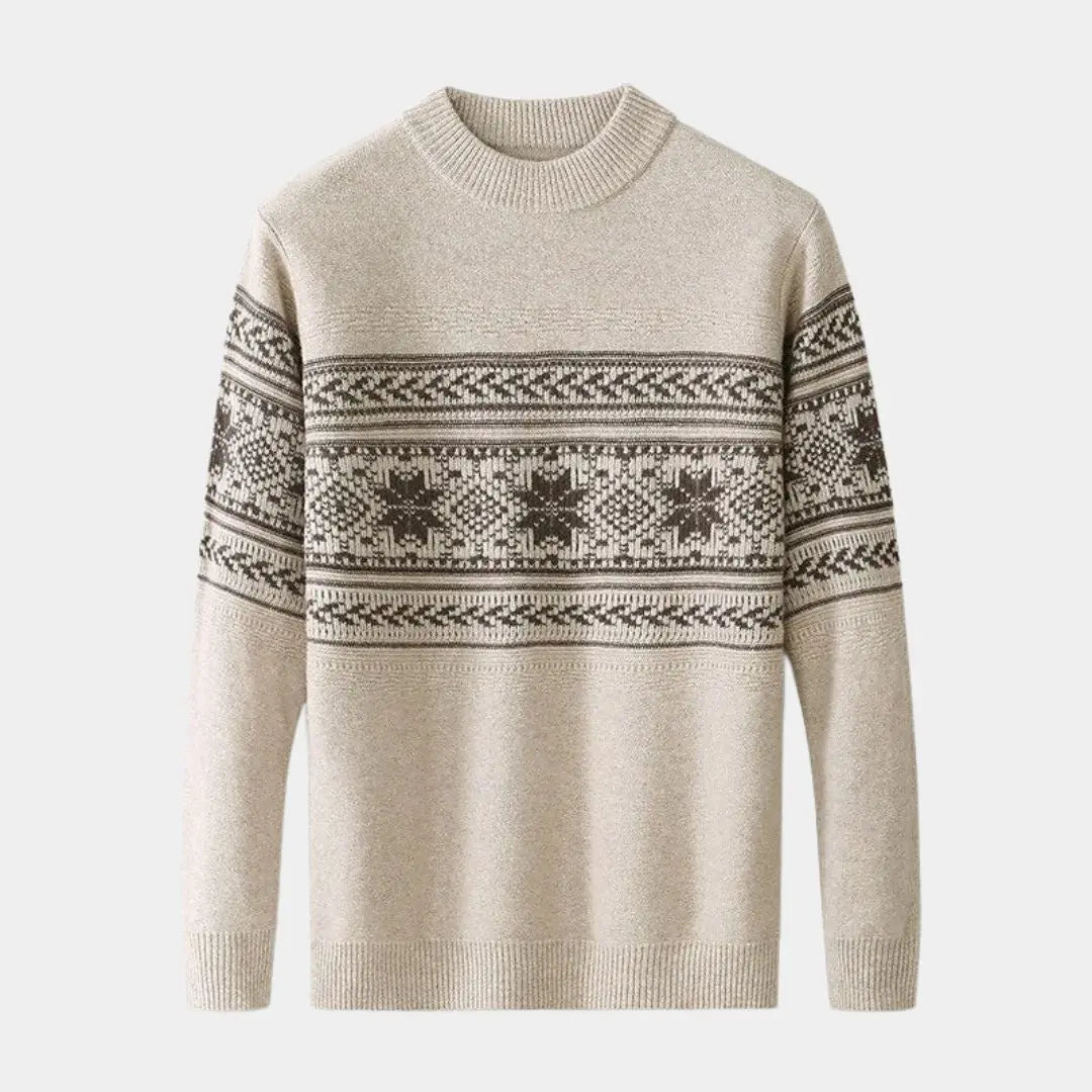 100% Wool Fair Isle Pullover Sweater Jumper - Cross & Crown Cross & Crown