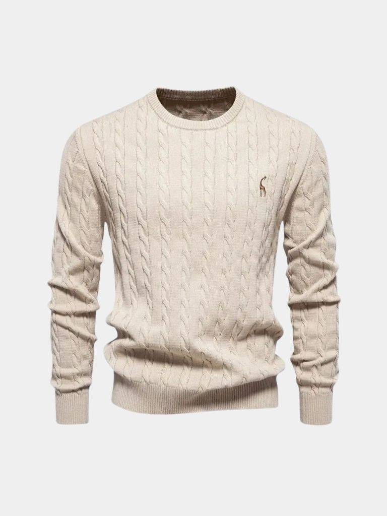 Cotton  Crew Neck Pullover Sweater - Cross & Crown
