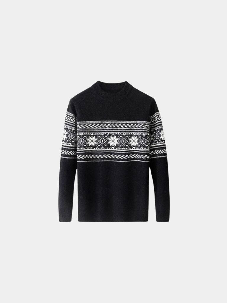 100% Wool Fair Isle Pullover Sweater Jumper - Cross & Crown