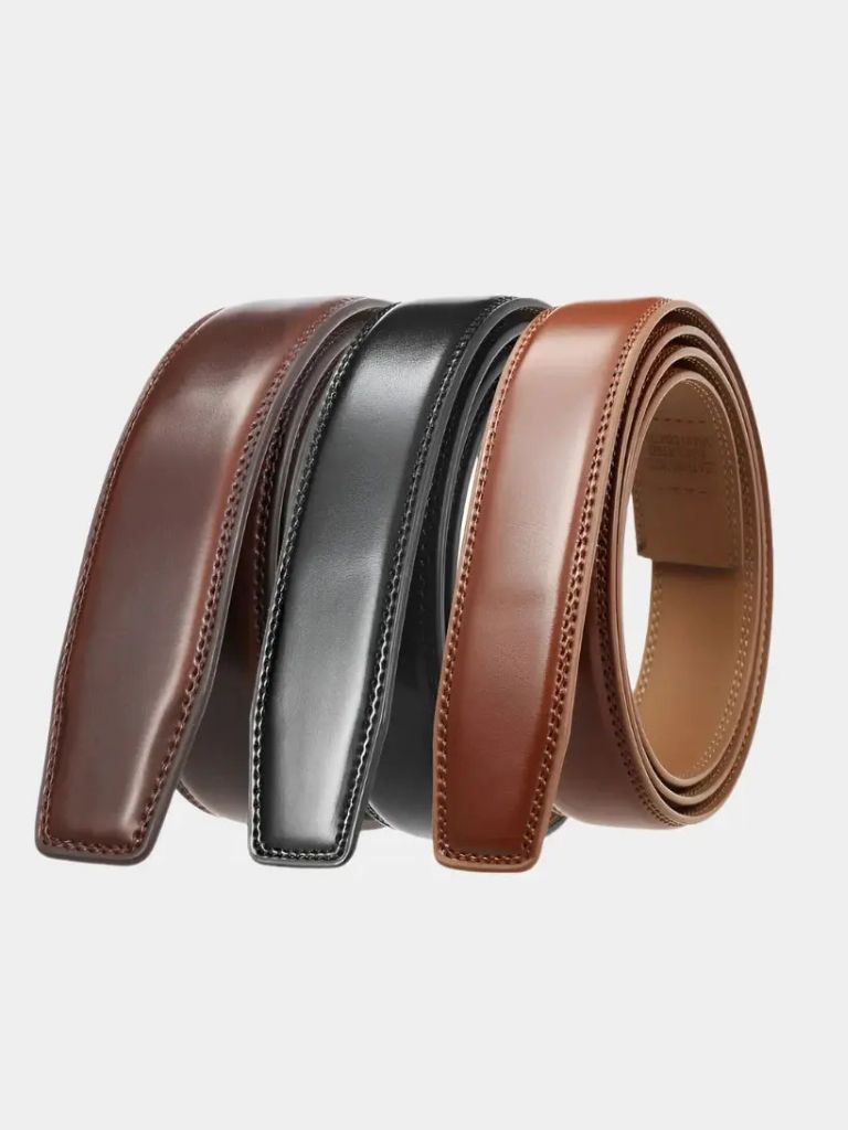 Essential Elegant Leather Belt Without Buckle - Cross & Crown