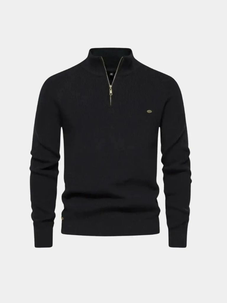 Elegant Quarter Zip Sweater - Cross & Crown