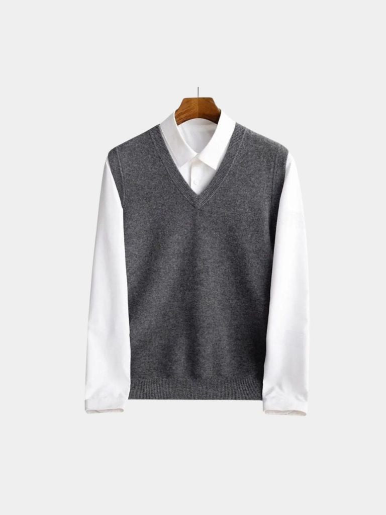 100% Merino Wool Sweater Vest - Cross & Crown