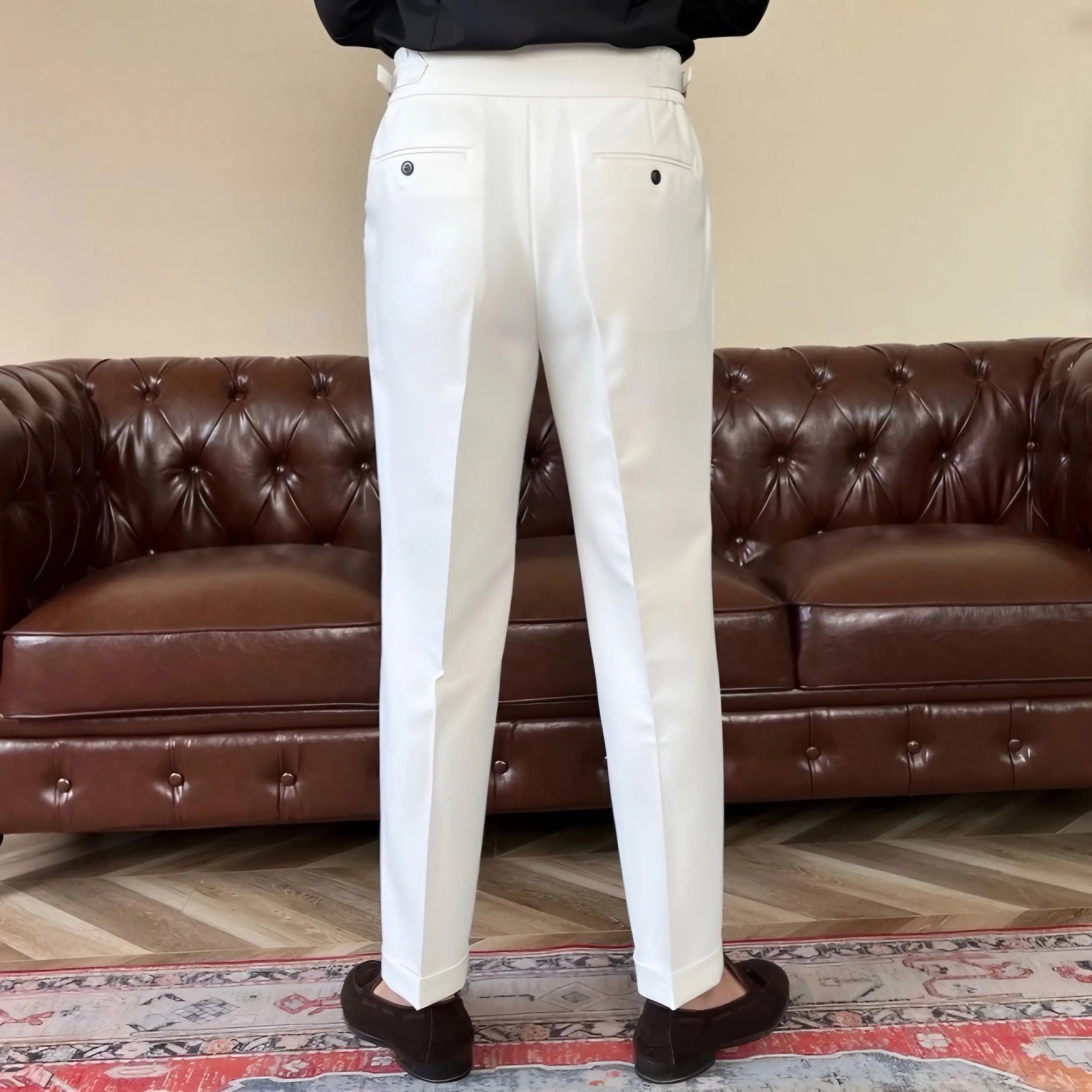 Classic Italia Sidetab Elastic Trousers - Cross & Crown Cross & Crown