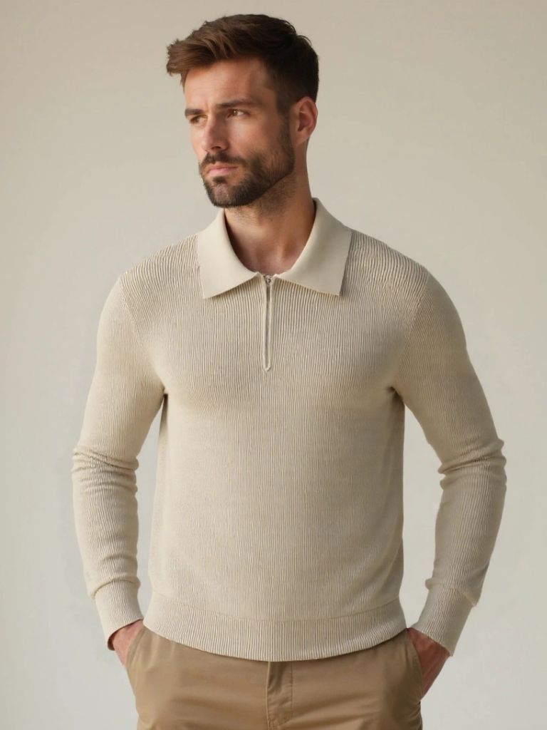 Essential Half Zip Sweater - Cross & Crown