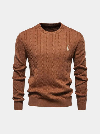 Cotton  Crew Neck Pullover Sweater - Cross & Crown