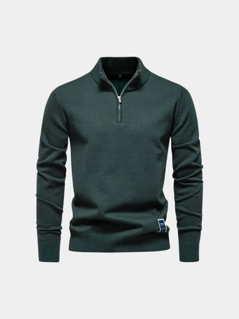 Essential Quarter-Zip Jumper Sweater - Cross & Crown