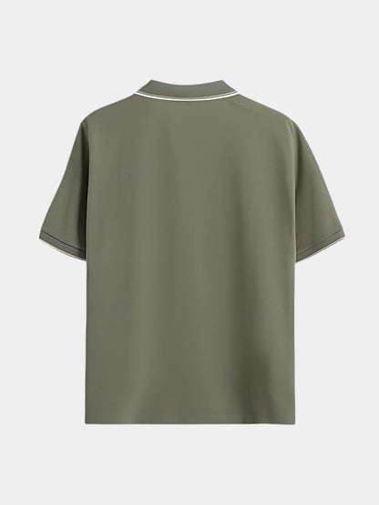 Timeless Black V-Neck Polo - Cross & Crown