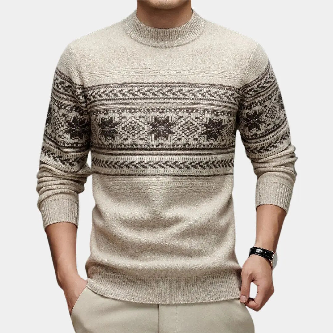 100% Wool Fair Isle Pullover Sweater Jumper - Cross & Crown Cross & Crown