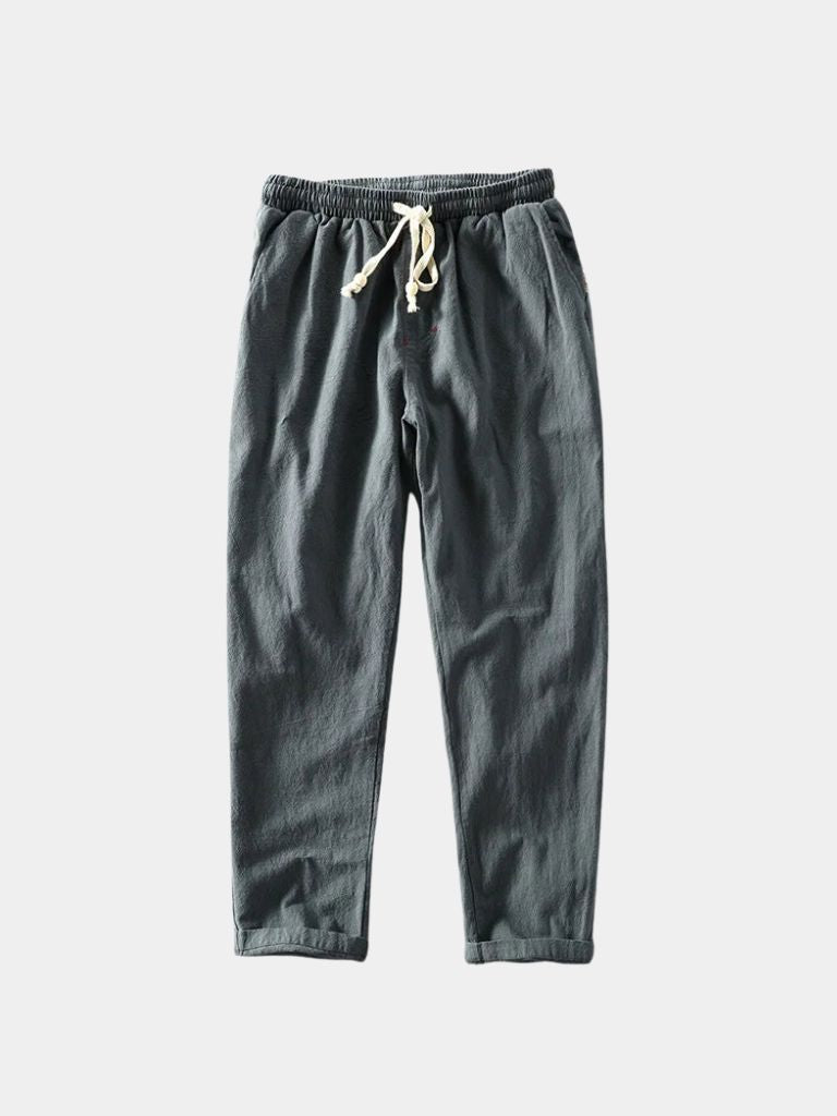 Azure Coast Linen Trousers - Cross & Crown