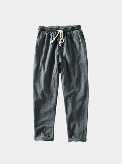 Azure Coast Linen Trousers - Cross & Crown