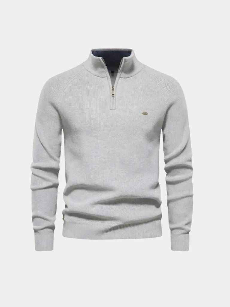 Elegant Quarter Zip Sweater - Cross & Crown