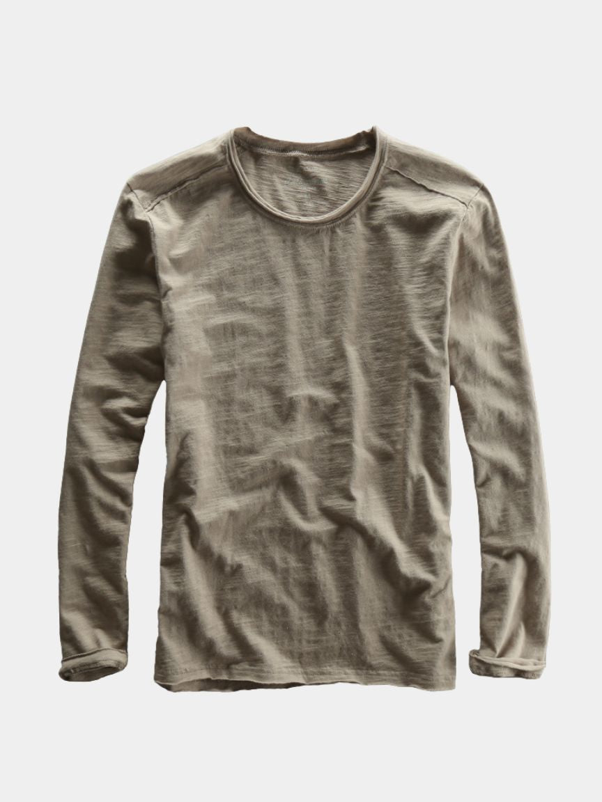 Essential Vintage Cotton Long Sleeve Tee - Cross & Crown