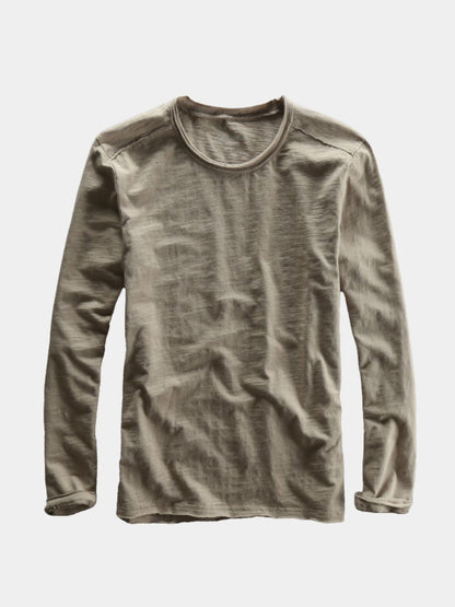 Essential Vintage Cotton Long Sleeve Tee - Cross & Crown