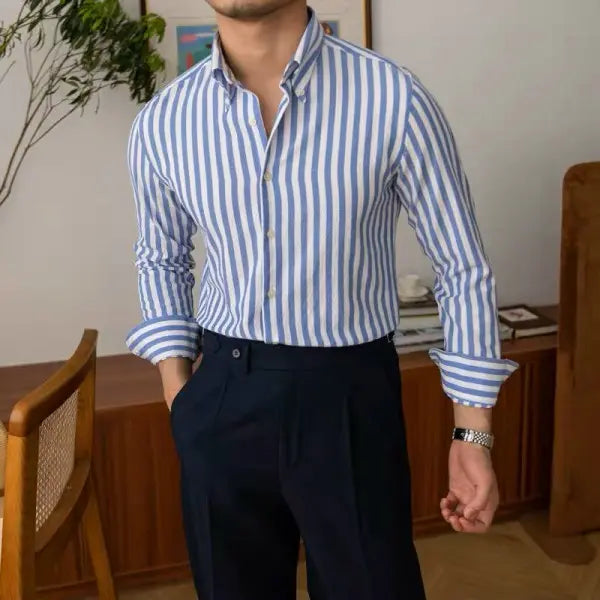 Striped Seersucker Shirt - Cross & Crown Cross & Crown