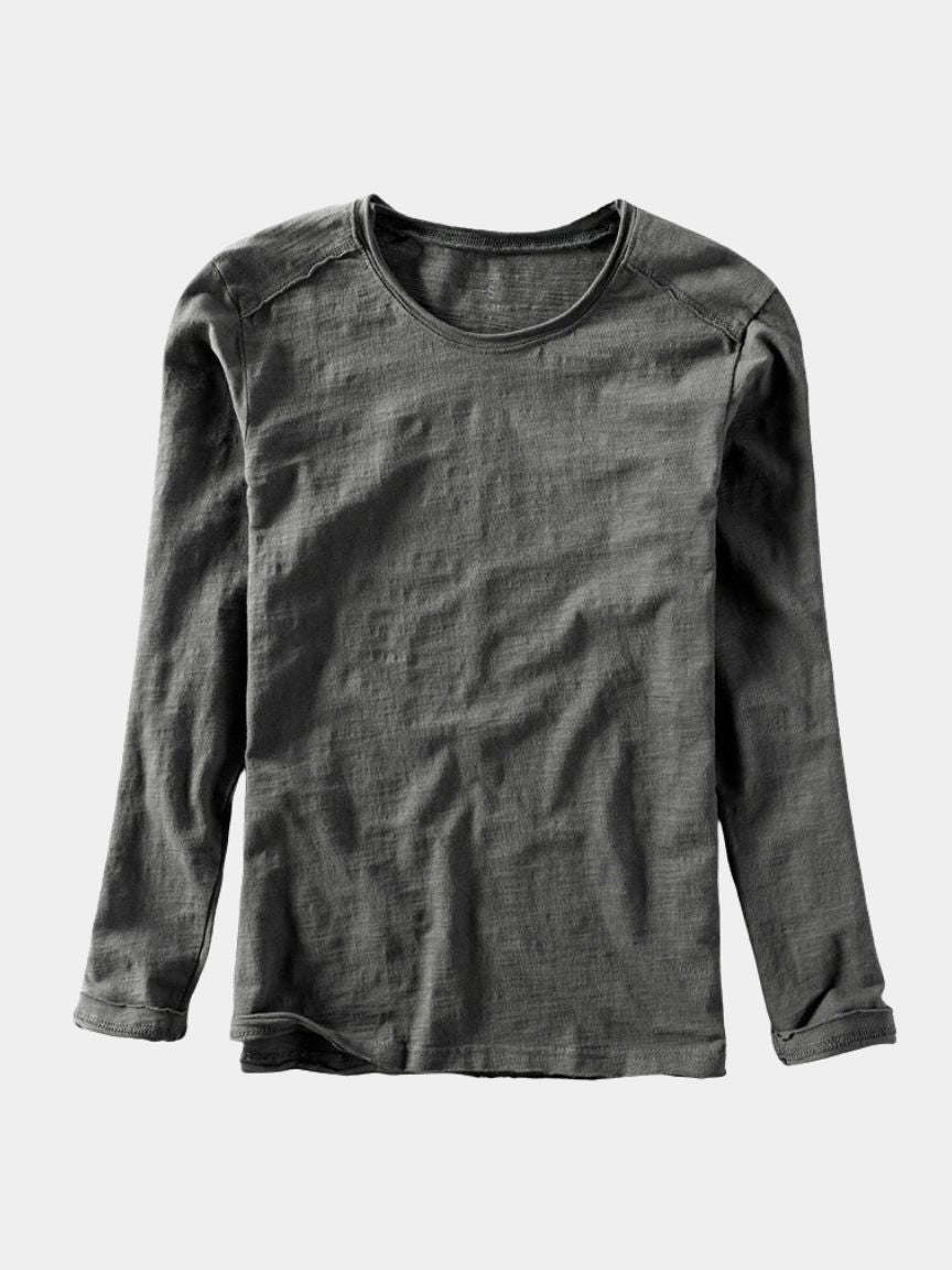 Essential Vintage Cotton Long Sleeve Tee - Cross & Crown