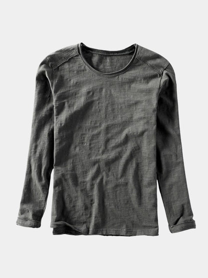 Essential Vintage Cotton Long Sleeve Tee - Cross & Crown