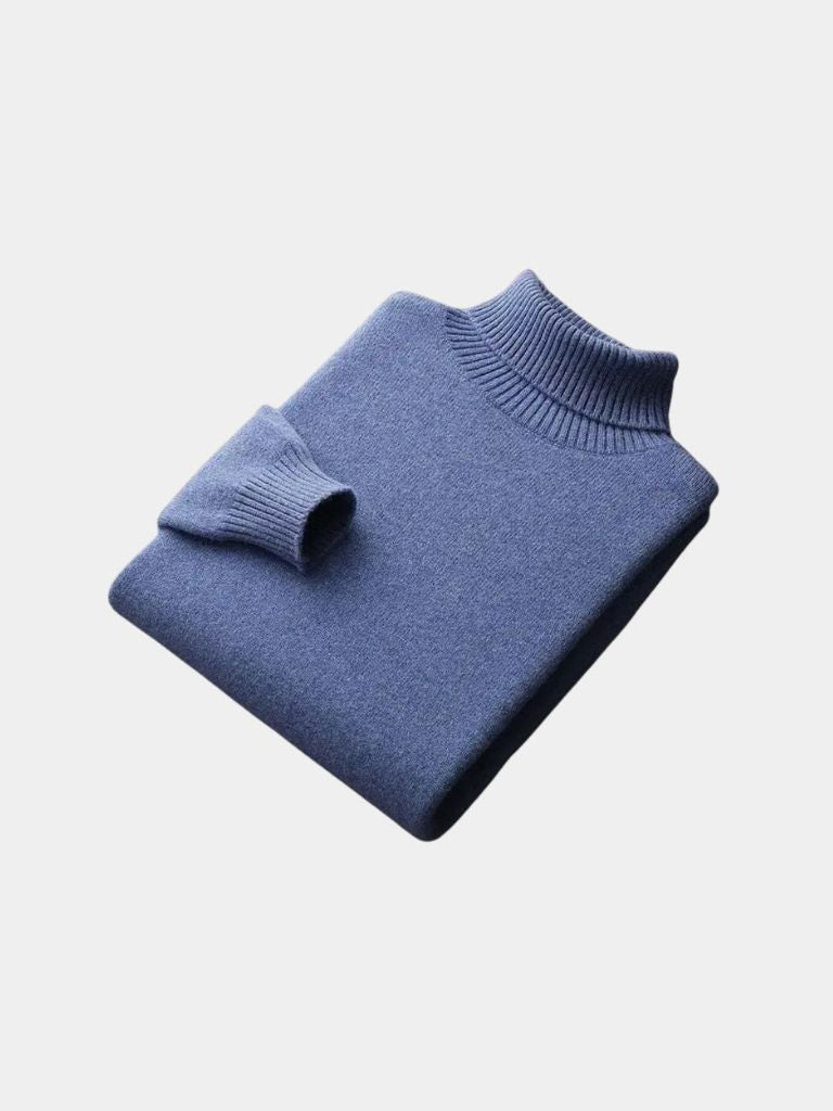 100% Merino Wool Turtleneck Sweater - Cross & Crown