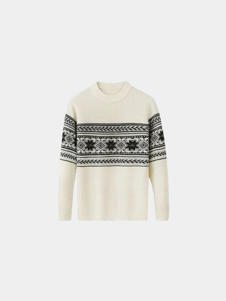 100% Wool Fair Isle Pullover Sweater Jumper - Cross & Crown