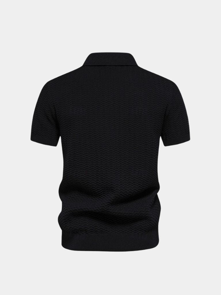 Classic Fit Quarter Zip Business Casual Short Sleeves Polo - Cross & Crown