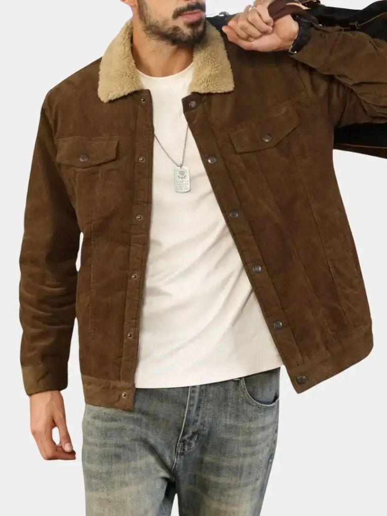 Heritage Corduroy Sherpa Jacket - Cross & Crown