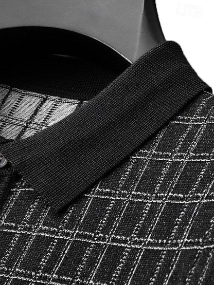 Classic Noir Knit Polo Shirt - Cross & Crown