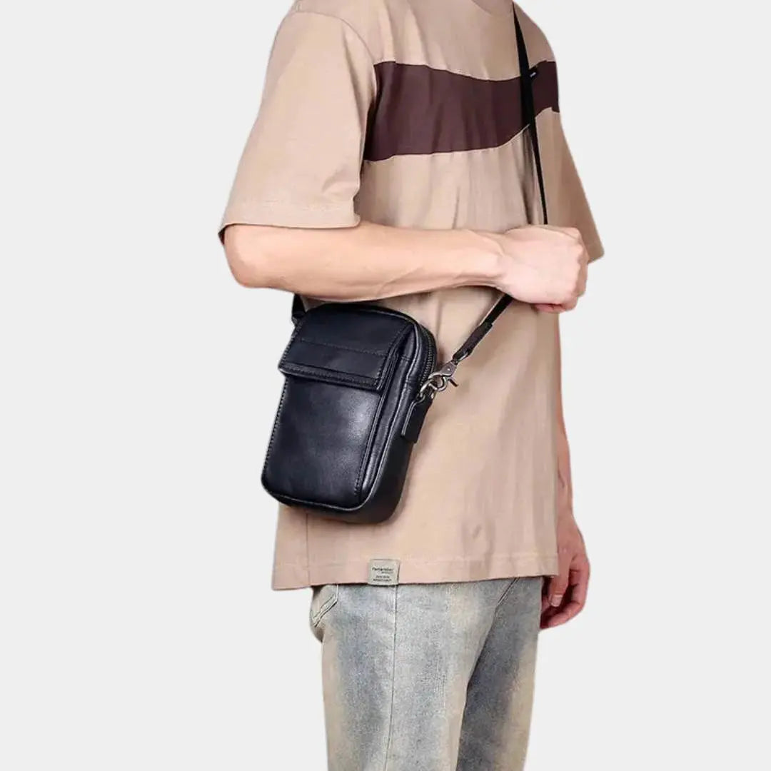 Essential Small Leather Shoulder Bag - Cross & Crown Cross & Crown