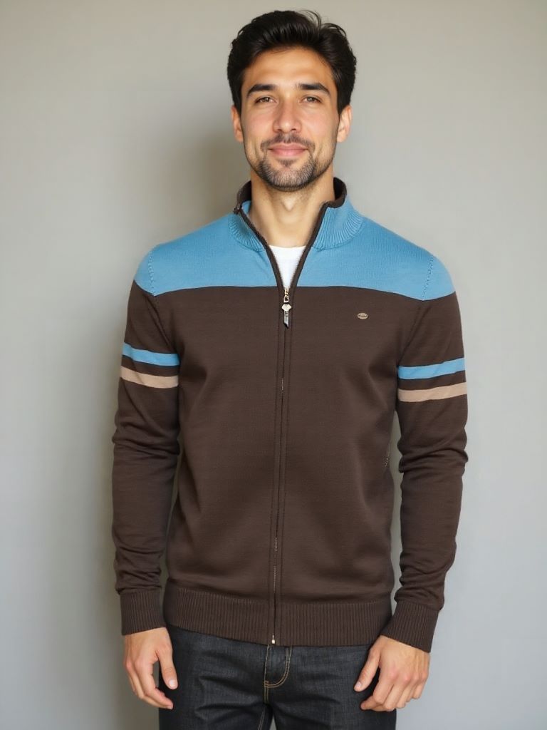Cardigan Sweater Zipper Standing Collar Knitwear - Cross & Crown