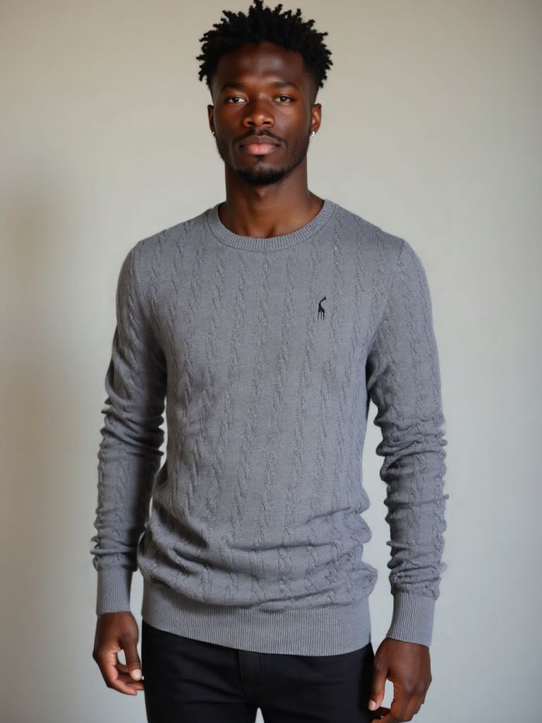 Cotton  Crew Neck Pullover Sweater - Cross & Crown