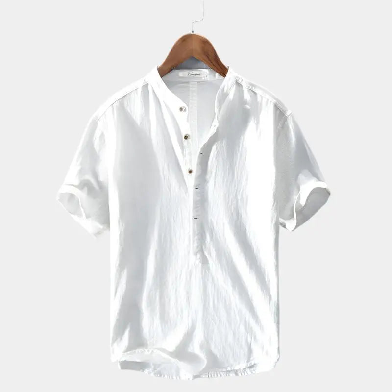 Essential Short Sleeve Linen Shirt - Cross & Crown Cross Crown