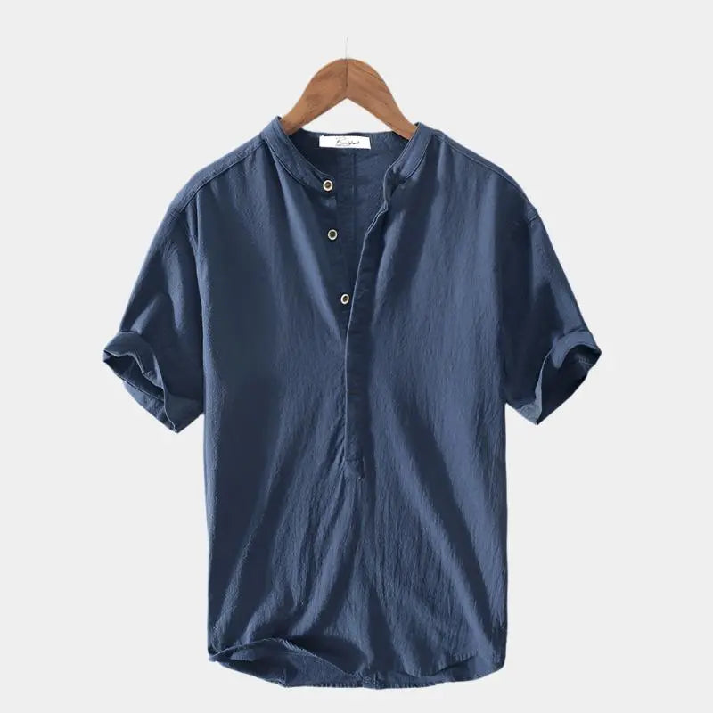 Essential Short Sleeve Linen Shirt - Cross & Crown Cross Crown