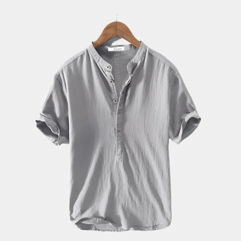 Essential Short Sleeve Linen Shirt - Cross & Crown Cross Crown